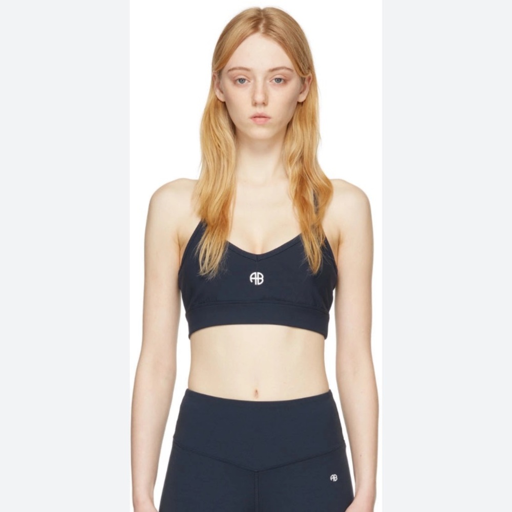 ANINE BING navy Blythe sports bra small women’s